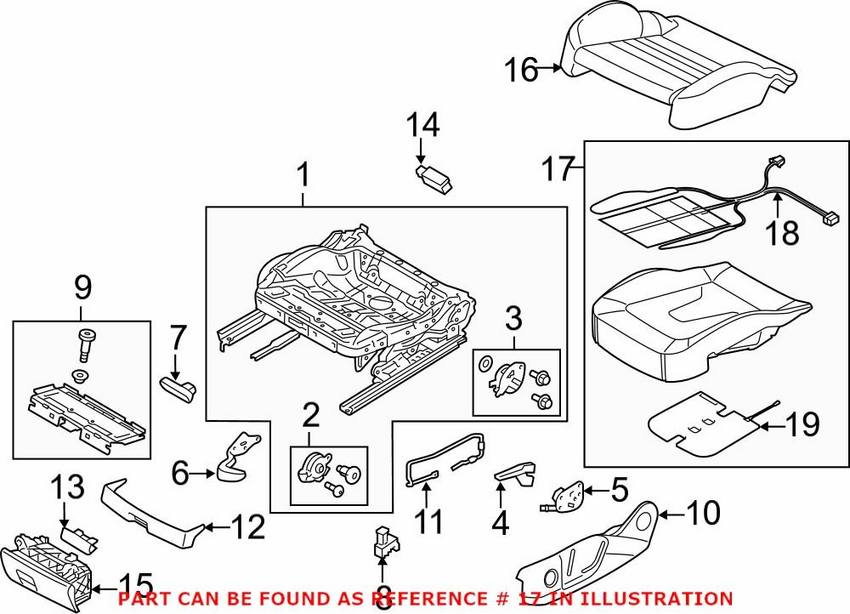 Audi Seat Cushion Foam - Front Passenger Side